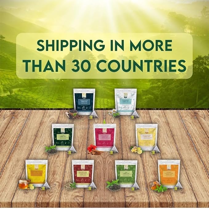 Mint Green Tea Bags (50 Count), Green Tea with Peppermint & Spearmint, Caffeinated, Real and Natural Green Tea, Blended with Fresh Herbs and Spices, Gluten Free