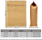 Coffee Bags with Valve (50 PCS,16oz/1lb) Kraft Paper High Barrier Aluminum Foil Flat Bottom Standing Coffee Beans Storage Packaging Bags,Reusable Heat Seal Side Zipper Pouches for Small Business&Home