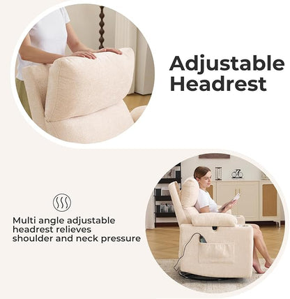 Rocking Chair Nursery with Adjustable Armrests, Electric Glider Recliner - Image 6