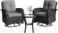 Aoxun 3 Pieces Patio Furniture Set, Patio Swivel Rocker Chairs Set of 2 by Aoxun