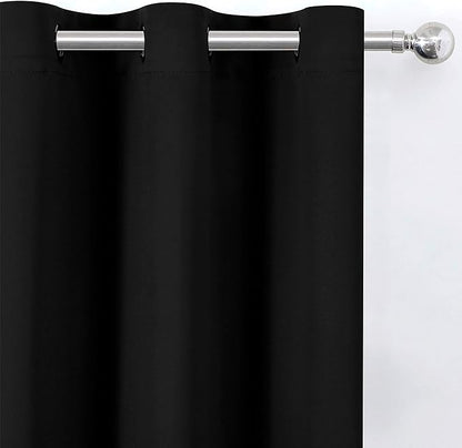 Black Thermal Blackout Curtains/38 x 63 Inch/Set of 2 Panels Room Darkening - Image 7