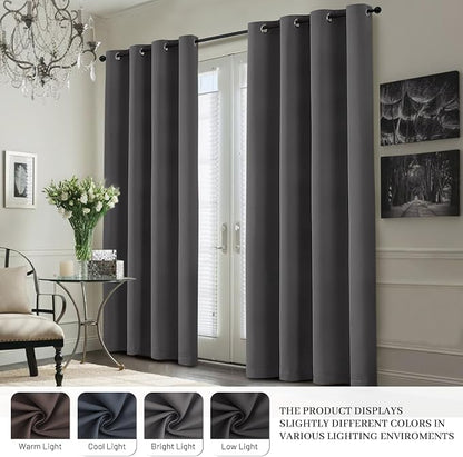 Yakamok Dove Grey 100% Blackout Curtains 84 Inches Long 50" Wide 2 Panel | - Image 7