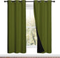 NICETOWN 100% Blackout Window Curtain Panels, Olive Green, 2 Pieces, 42-inch by NICETOWN