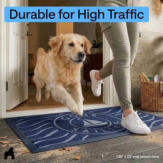 GORILLA GRIP 100% Waterproof All-Season WeatherMAX Doormat US Designed Natural - Image 7