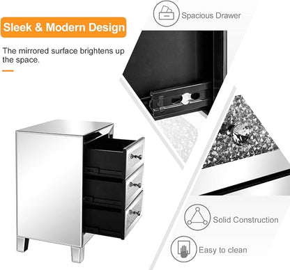 VINGLI Mirrored Nightstand - Image 5