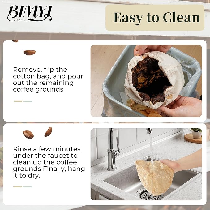Reusable Cold Brew Bags & Cold Brew Coffee Bags Reusable - for Toddy Systems | 100% Natural Organic Cotton Cold Brew Filter Bags 2-Pack + 2 Bonus 304 Silver Spoons