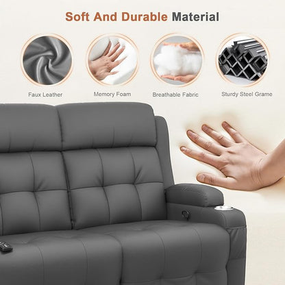 RV Loveseat Recliner Sofa, Massage Wall Hugger Recliners Couch - Image 9