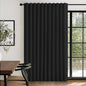 Linen Textured Total Blackout Sliding Door Curtains 84 Inches Long, Thermal by 100BlackoutShield