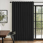 Linen Textured Total Blackout Sliding Door Curtains 96 Inches Long, Thermal by 100BlackoutShield