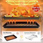 Cookie Sheet for Baking, Ceramic Baking Sheet Jelly Roll Pan, Thicker Carbon Steel Baking Sheet Non Stick, 15.3 x 11.3 Inch Baking Tray for Oven