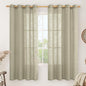 Semi Sheer Linen Curtains 72 Inches Long 2 Panels Set, Light Filtering Rustic by LAMIT