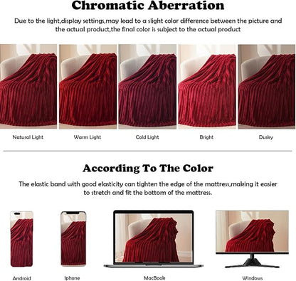 NEWCOSPLAY Fleece Ribbed Cozy Queen Blanket - Image 6