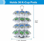 Rice rat K cup Holder Storage Coffee Capsules Pod Holder Carousel 4 Tier Compatible with 36 K-Cup Pods