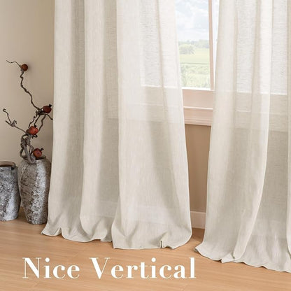 H.VERSAILTEX Linen Curtains Flax Linen Blended Curtain Panels - Image 7