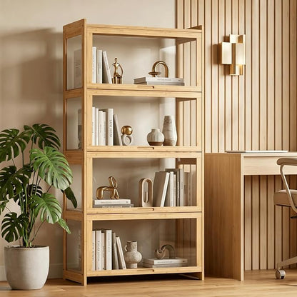Magshion Display Cabinet with Acrylic Doors, 4-Tier Curio Cabinet - Image 3