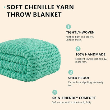 L'AGRATY Chunky Knit Throw Blanket - Image 2