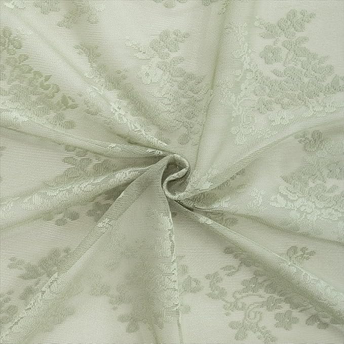 YJ YANJUN Vintage Lace Curtains 84 Inch Long- Victorian Floral Pattern Sheer - Image 7