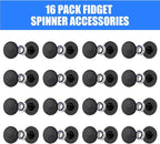 16 Pack Fidget Spinner Bearing and Cap Replacement Set, Chrome Steel Bearing Balls, High Speed 13mmx7mmx4mm Bearings Single Sealed Small Bearings for Fidget Spinner