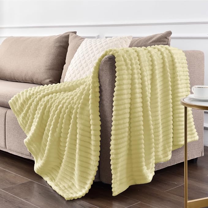 BEDELITE Transparent Yellow Fleece Throw Blanket - Image 7