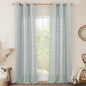 Greyish Blue Linen Curtains 84 Inch Length by LAMIT