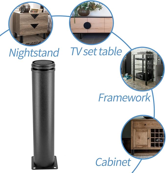 12 Inch Metal Furniture Legs Stainless Steel Adjustable Legs Black Metal Legs - Image 8