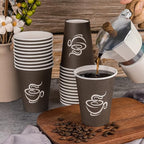 LITOPAK 240 Pack 12 oz Paper Cups, Brown Disposable Hot Coffee Cups for Party, Picnic, Travel, and Events