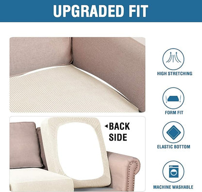 H.VERSAILTEX Super Stretch Individual Seat Sofa Covers Couch Slipcover Sets - Image 6