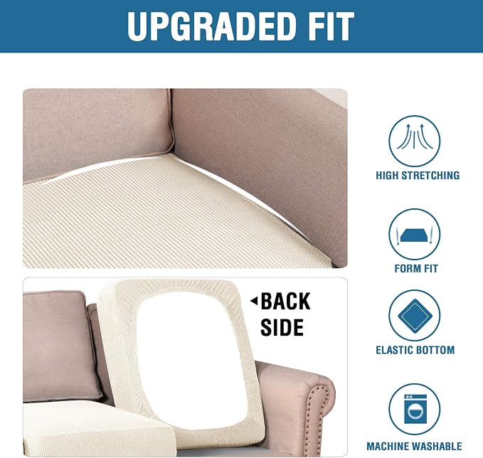 H.VERSAILTEX Super Stretch Individual Seat Cushion Cover Sofa Covers Couch - Image 6