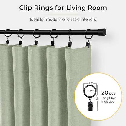 INOVADAY Sage Green Curtains 100% Blackout Curtains - Image 4