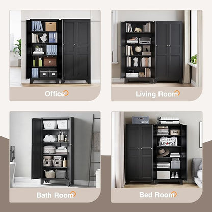 Yizosh Metal Pantry Cabinet, Tall Kitchen Pantry Storage Cabinet - Image 5