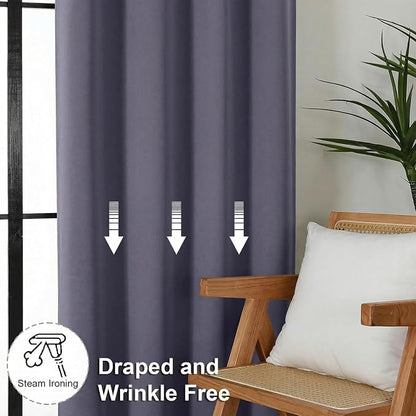Simplebrand Greyish Purple Blackout Curtains - Image 7