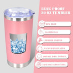 20 oz Tumbler with lid Double Wall Vacuum Insulated Tumblers Stainless Steel Coffee Mug Travel Coffee Tumbler Powder Coated Tumbler Cup Keep Hot&Cold - (Pink 6 Pack)