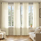 MIULEE Light Cream Sheer Curtains 72 Inches Long 4 Panels 42 x 72 Inches | by MIULEE