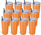 VEGOND 20oz Tumbler Stainless Steel Tumbler with Lid And Straw Vacuum Insulated Double Wall Travel Coffee Mug(orange package 12)