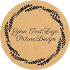 Custom Stickers Kraft Paper Labels Personalized Withe Text, Business Logo Customized Food Jars Labels Bakery Label Sticker Package Favor Canning Circle 100pcs (Style 8)
