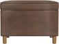 HomePop - Dinah 24" Storage Ottoman- Brown Faux Leather by HomePop