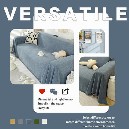 DREAMINGO Modern Minimalism Couch Cover Pets Loveseat Protector Greyish Blue - Image 6