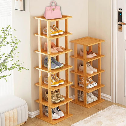 Bamboo Shoe Rack 12 Tier- Vertical Shoe Rack - Image 5