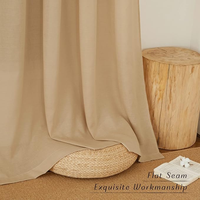 NICETOWN Rustic Linen 102 inch Long Curtains - Image 7