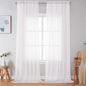 Simplebrand Sheer White Curtains 120 Inches Long, Extra Long Rod Pocket Solid by Simplebrand