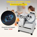 Dual Motor Automatic Meat Slicer 240W + 430W Power | 10" Sharp Carbon Steel Blade, 0-16mm Adjustable Thickness | Ideal for Deli Meats, Cheeses & Home Kitchen Use
