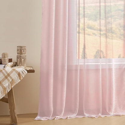 Joydeco Sheer Curtains 84 Inches Long, Window Curtains Privacy Assured - Image 6