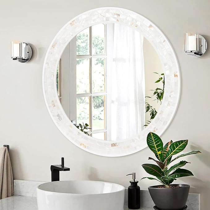 Tanmicoshomy Round Bathroom Mirror 26 Inch, Circle Mirror - Image 2