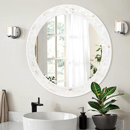 Tanmicoshomy Round Bathroom Mirror 26 Inch, Circle Mirror - Image 2