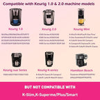Reusable K Cups,Kcup Refillable Coffee Pod,Refillable K cups for k-eurig 1.0 & 2.0 Coffee Makers, 304 stainless steel, Eco-Friendly, BPA-Free,(6 Pack)