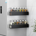 2 Pack Magnetic Spice Rack with 12 Spice Jars, Spice Labels, Magnetic Spice Organizer Shelf for Refrigerator, Microwave, Seasoning Organizer for Kitchen, Spice Jars with Label and Organizer Rack