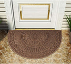Mibao Door Mat Outdoor Indoor, 23.5" x 35.5", Half Round Door Mats, Non-Slip Front Door Mats Outdoor, Dirt Trapper Welcome Mats for Front Door, Back Door, Shoe Scraper, Coffee