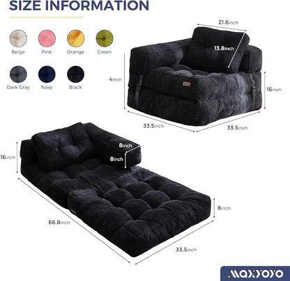 MAXYOYO Folding Sofa Bed, L-Shaped Convertible Sofa - Image 2