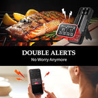 800FT Smart Wireless Meat Thermometer with Digital Meat Probe, Bluetooth Meat Thermometer with App Host Control for Barbecue, Outdoor Grilling, Oven & Smoker (Two*Probe-02)