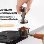 51mm Espresso Accessories Kit,Wdt Tool Espresso,Solid Espresso Tamper,Dosing Funnel and Coffee Puck Screen,Silicone Tamper Mat,0.4mm Stainless Steel 6pin Espresso Stirrer,Barista Tools Espresso Kit